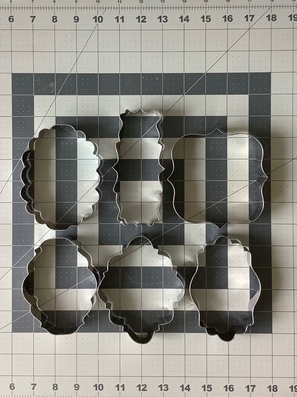 Set of 6 Metal Ornate Frame Cookie Cutters Fondant Sugar Cookies Baking